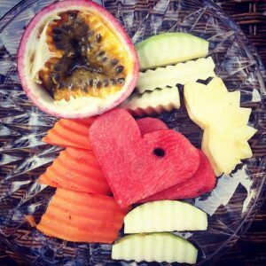 Picture with Mixed Fruit Pineapple, Papaya, Water Melon, Granadilla, and Apple