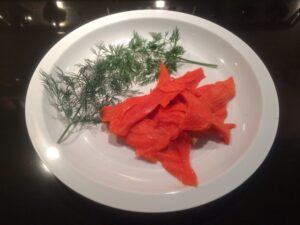 Dill and Salmon on a plate